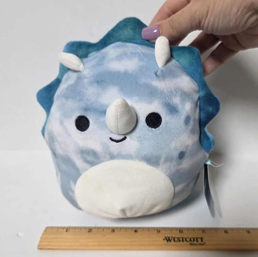 Squishmallow Jerome Blue Tie Dye Triceratops Dinosaur Plush Stuffed Animal NWT